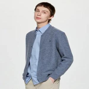 헤지스 남성 25FW 그레이 울 부클 스타디움 가디건 HZSW5D333G2