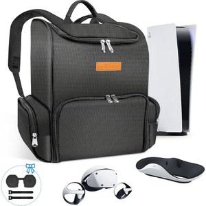 PS5 프로 및 PSVR2용 FPVtosky 백팩, 플레이스테이션 VR2 및 PS5/PS5 슬림/PS 5 프로용 2-IN-1 대형 여행 가방, 플레이스테이션 5 및 PS VR2 게임 액세서리와 호환되는 보호 스토리지 휴대용 케이스