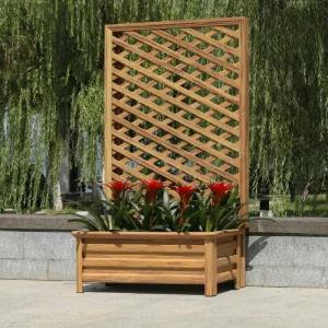 테라스 화분 울타리 카페 야외 방부목 조경 펜스