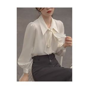 여성 봄 여룸 리본 쉬폰 직장인 정장 셔츠 블라우스