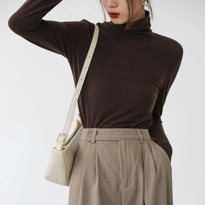 여자 직장인 봄가을 이너 웨어 슬림핏 목폴라티