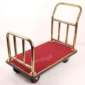 고급 호텔 카트 럭셔리 트레이 레스토랑 서빙 웨건 선반 타이타늄 식당 주방 손잡이 이동식