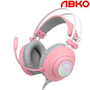 앱코 해커 N550 ENC 가상7.1채널 진동 RGB 게이밍 헤드셋 [핑크]