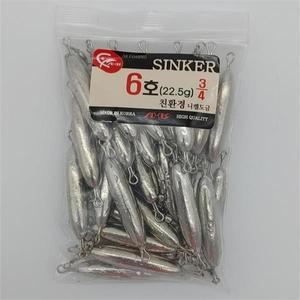 국산 양도래추 봉돌 회전추 낚시추 벌크30개 6호
