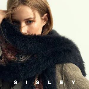 시슬리 사가폭스 더블페이스 숄