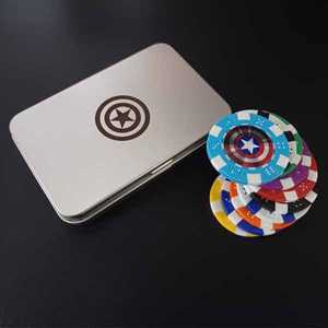 별 카지노 다이스칩 볼마커 10색상  별 실버틴케이스세트