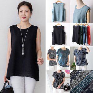 [아이우먼(IWOMAN)]봄여름 빅사이즈 인견 블라우스 민소매 나시 쿨 셔츠