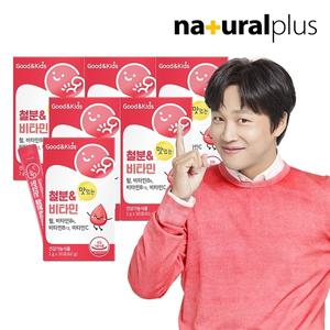 [내츄럴플러스] 굿앤키즈 맛있는 철분 비타민 딸기맛 30포 6박스 / 성장기 어린이 철분제 영국산 비타민C
