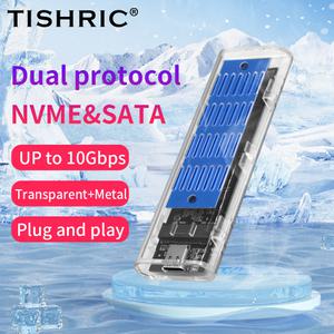 TISRHIC 외장형 하드 드라이브 NVME 인클로저 하드디스크용 1.8 M2 SSD 케이스 NVMe NGFF 박스 PC 게임용 U