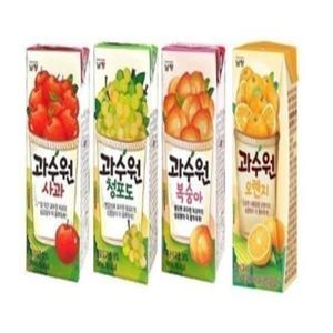 남양과수원 사과 복숭아 청포도 오렌지 4가지맛 각24개 총96개 과일음료190ml
