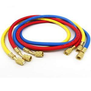 AC 충전 호스 세트, HVAC 에어컨 냉매 R134A R12 R22 및 매니폴드 게이지 R410A, 1/4 인치 SAE 800 PSI