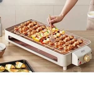 꼬치구이 불판 전기 바베큐 삼겹살 테이블 그릴팬 오븐(화이트)+그릴