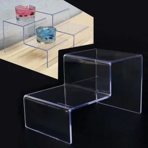 계단식 아크릴 2단 진열대 화장품 제품 소품진열대 2P