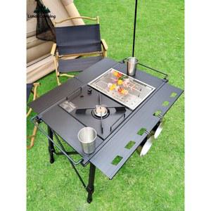 Lohascam 접이식 캠핑 IGT 테이블 경량 배낭 롤 테이블 다기능 조절 다리 데스크탑 버너 바베큐 테이블