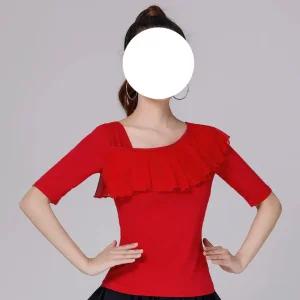 라인댄스 상의 하의 긴팔 댄스복 반짝이 티셔츠 블랙