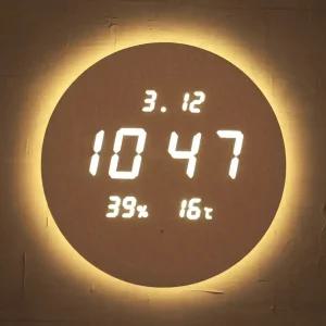 루미너스 시즌3 백라이트 온습도 LED 시계 디지털 전자 벽시계 거실 사무실 무소음 벽걸이