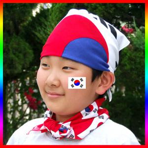 응원용태극기/53×53/국산순면100%/응원도구/두건/반다나/손수건/응원용품/깃발/응원용품/소형태극기월드컵