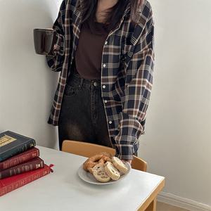 [빅사이즈]이블렛 에타브 체크 언발 셔츠 제이스타일