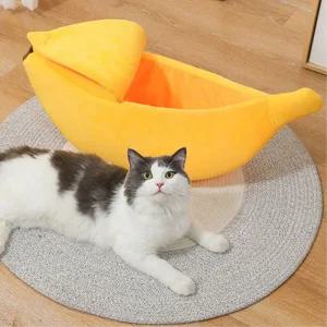 강아지 고양이 바나나침대 애견하우스 숨숨집 동굴집 냥이침실 고양이전용 펫하우스