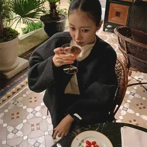 핫핑 [프리미엄울70%][HANDMADE] 콘포에 노카라 핸드메이드 울 숏코트