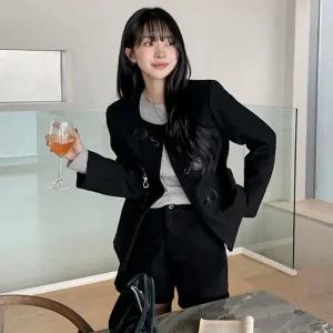 핫핑 [고급스러움/라이크울] 클레인 레더버클 노카라 자켓