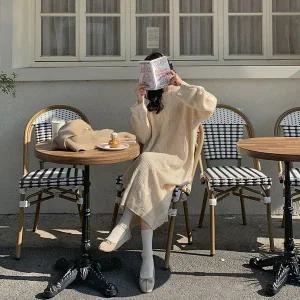 핫핑 [MADE] 모브 루즈핏 꽈배기니트롱원피스