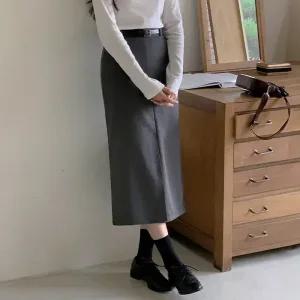 [코코블랑] 위드벨트 슬릿 롱스커트