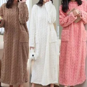 겨울 빅사이즈 극세사 파자마 이불잠옷 양털 잠옷 샤워가운 홈웨어 원피스 U446