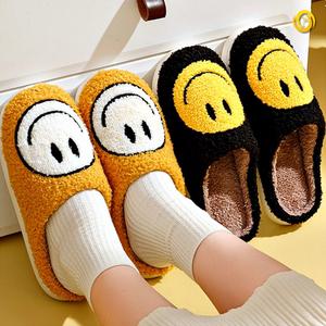 스마일 슬리퍼 실내 털 여성 거실화 따듯한 겨울 집 슬리퍼
