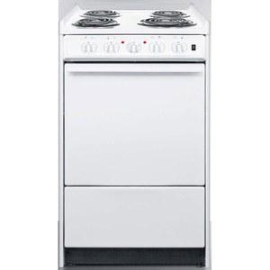 Summit 가전 WEM110R 20인치 와이드 슬라이드 인 전기 코일 상단 범위(하부 저장실, 표시등, 크롬 드립 팬, 오븐 랙, 브로일러 팬, 오목 오븐 도어 포함)