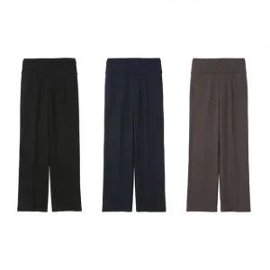 여성 트리코트 세미와이드 기모 본딩 팬츠 3종세트(LWGW)