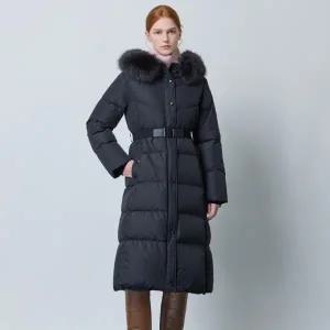 [롯데백화점]씨씨콜렉트 폭스퍼 벨티드 롱 구스 다운 C254PSG191