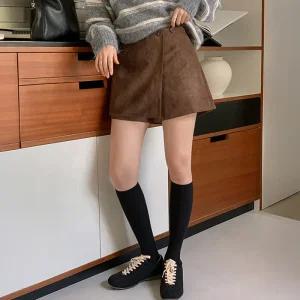 [코코블랑] 로만 스웨이드 치마바지