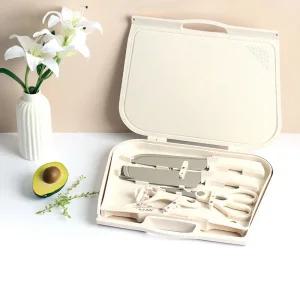 휴대용 캠핑용 칼 가위 도마 감자칼 조리도구 5종세트