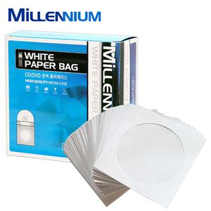 고급 공CD/공DVD 화이트 종이케이스 100장/시디케이스 보관함
