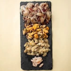 냉동 해물 모듬 믹스 600g 손질 (새우,홍합,바지락,오징어)