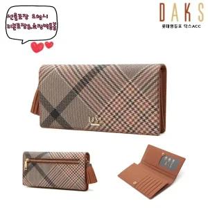 [롯데백화점]닥스 액세서리 [영등포점][EDINBURGH] 브라운 태슬 체크패턴 장지갑 DCWA2F322