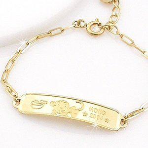 14K 예쁜 원숭이 아가 팔찌/미아방지 이니셜 무료 유앤미쥬얼리