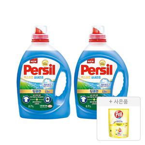 퍼실 엑스퍼트 실내건조 드럼/일반 겸용 2.7L, 2개+증정(프릴 시크릿 오브 베이킹소다 레몬 300ml, 1개)