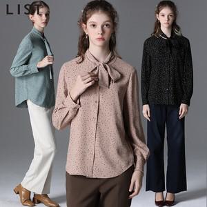 [리스트] 패턴 타이넥 블라우스