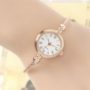 와이어 뱅글 여성 손목시계(로즈골드 로마숫자)