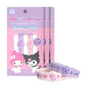 썸머밴드 마이멜로디&쿠로미 산리오 썸머 향 밴드 시트로넬라 여름 팔찌 2개입, 3개