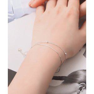 [미니아트]순은 92.5 실버 스네이크 실키 볼 두줄 체인 은 팔찌