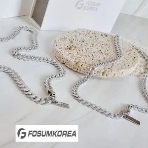 포슘코리아 체인목걸이 버튼형