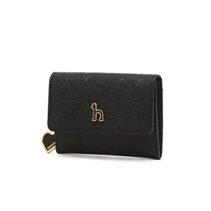 [헤지스 악세사리]헤지스 액세서리 여성 [스테디셀러]블랙 이니셜패턴 소가죽 카드지갑  (WIHO4F516BK)