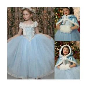 로즈순백 신데렐라 공주 드레스 망토세트 여아 유아 할로윈 파티 의상