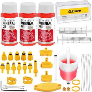 시마노, 테크트로, TRP 유압 디스크 브레이크용 로우유 브레이크 블리더 키트, MTB/로드 바이크 미네랄 오일 180ML이 포함된 키트