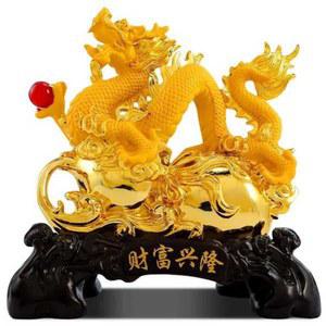 용조각 장식품 드래곤 갑진년 조각상 용띠해 사무실 황금 조각