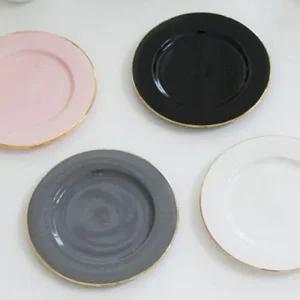 디저트 접시 골드링 도자기 모던 도자기그릇 1P (48yr8)