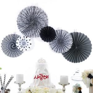 환타스틱파티장식팬세트(6개입)블랙패턴 생일파티장식